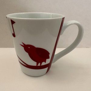 Starbucks 2012 Holiday Collection Red Singing Bird and Music Notes Coffee 10 oz